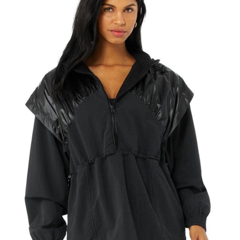 ALO Yoga Remix Half Zip Pullover Jacket Black Size S